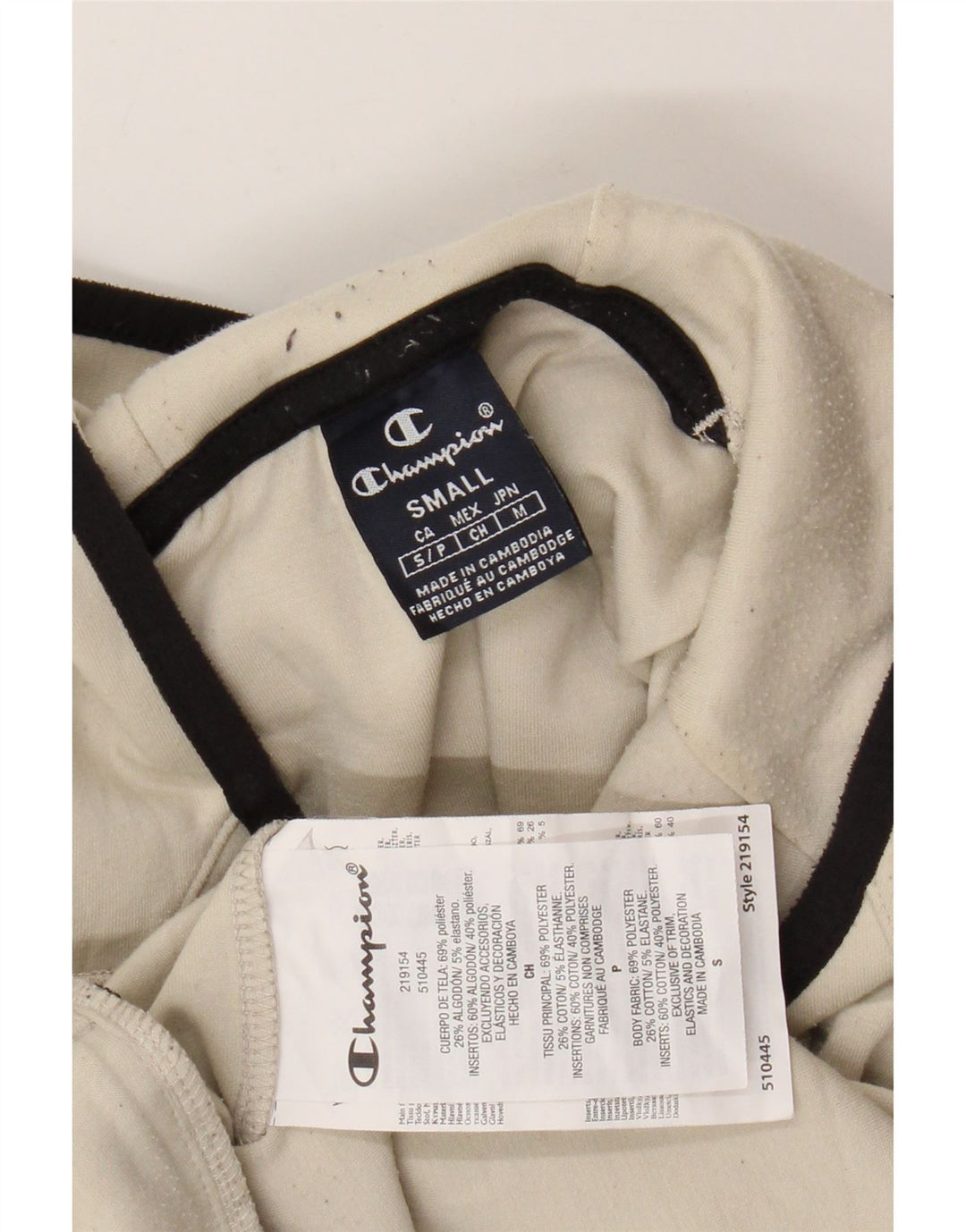CHAMPION Herren-Kapuzenpullover, Größe S, cremefarbene Baumwolle