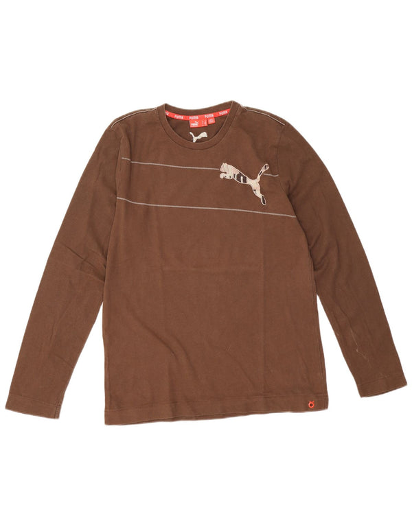 Puma Herren-Langarmshirt aus mittelbrauner Baumwolle