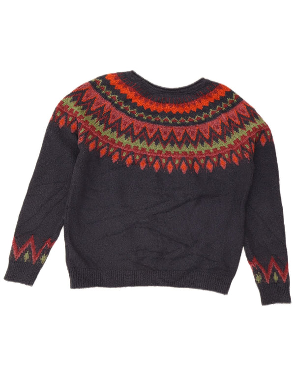 Weird Fish Damen-Pullover mit U-Boot-Ausschnitt, Gr. 10, Marineblau, Fair-Isle-Stil