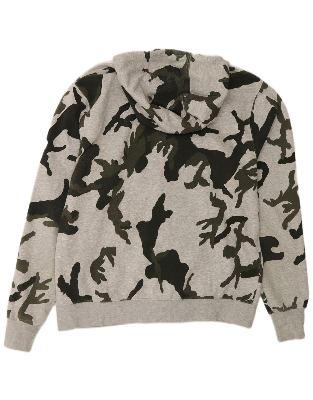 Nike Herren-Kapuzenpullover mit Reißverschluss, groß, graue Camouflage-Baumwolle