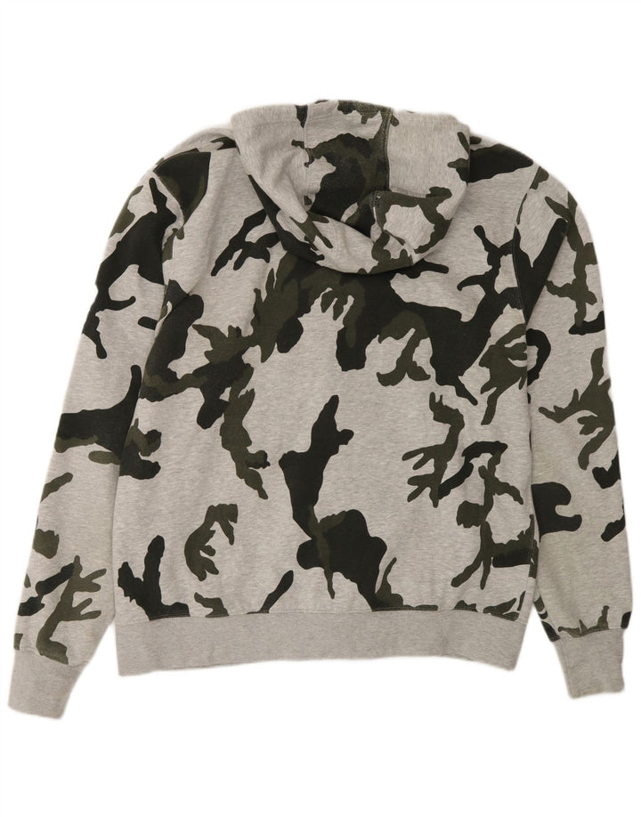 Nike Herren-Kapuzenpullover mit Reißverschluss, groß, graue Camouflage-Baumwolle
