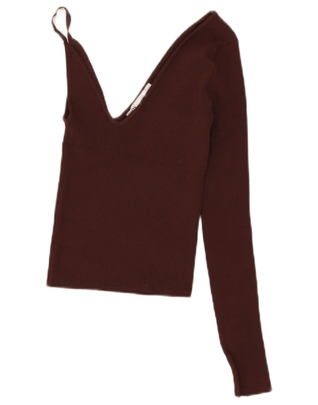 Zara Damen Crop Top UK 8 Small Braune Viskose