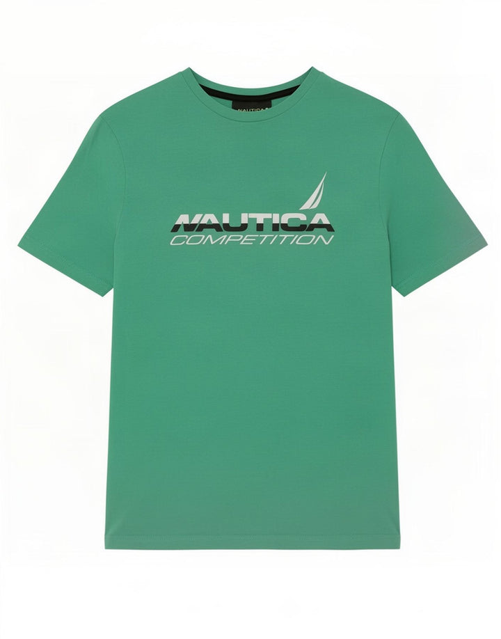 Nautica Herren-T-Shirt mit Grafik, mittelgrüne Baumwolle