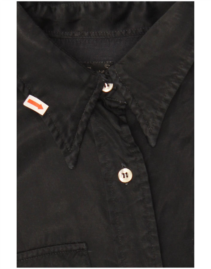 REPLAY Damen-Hemd UK 14 Mittelschwarze Viskose