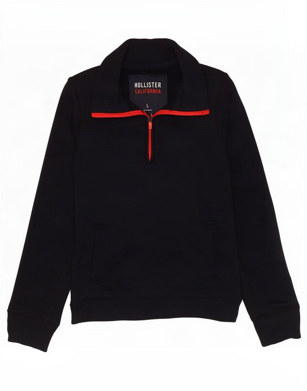 Hollister Herren-Sweatshirt mit Reißverschluss am Hals, groß, marineblau, Polyester