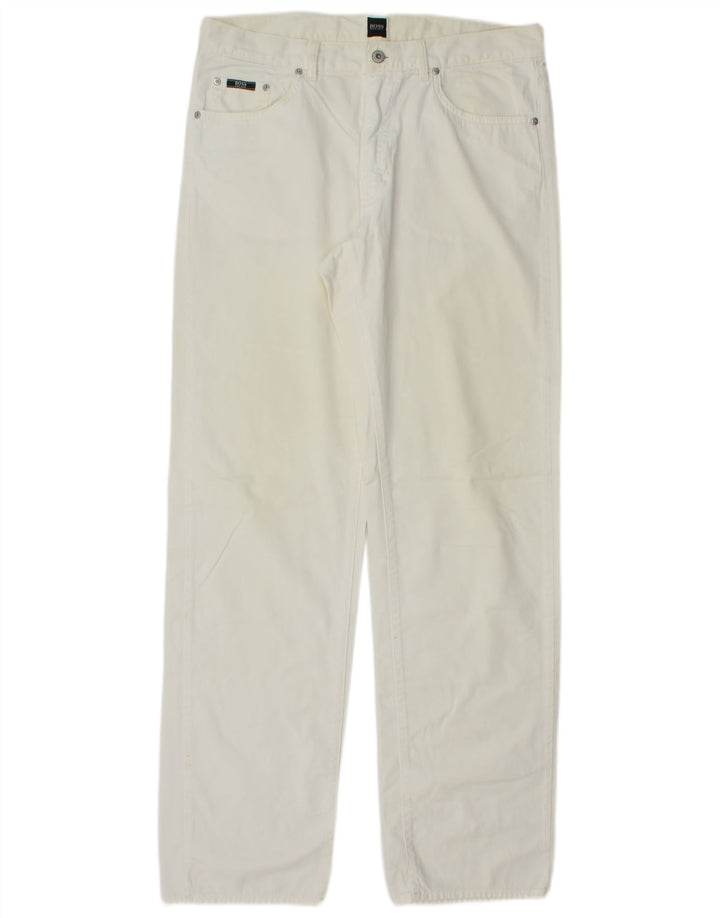 Hugo Boss Herren Straight Jeans W36 L35 Weiß