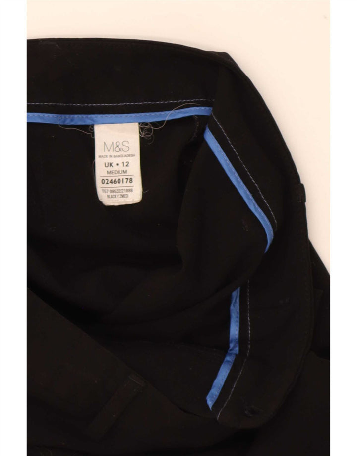 Marks & Spencer Damen Bootcut-Anzughose UK 12 Medium W32 L30 Schwarz