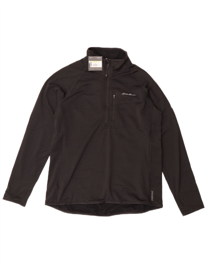Eddie Bauer Damen Pullover-Trainingsanzugoberteil mit Reißverschluss und Halsausschnitt, UK 14, Mittelschwarz