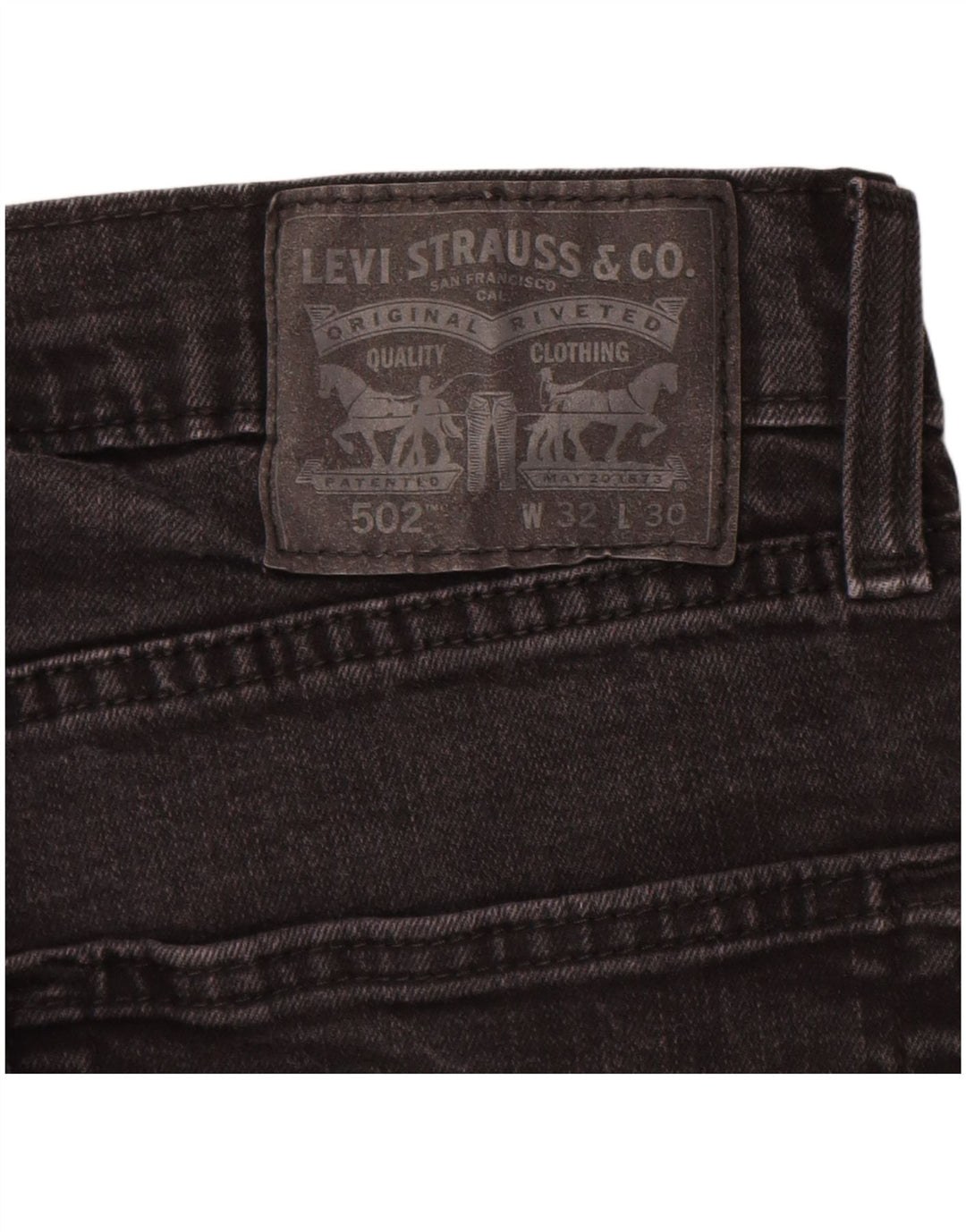 Levi's Herren 502 Tapered Jeans W32 L30 Schwarze Baumwolle