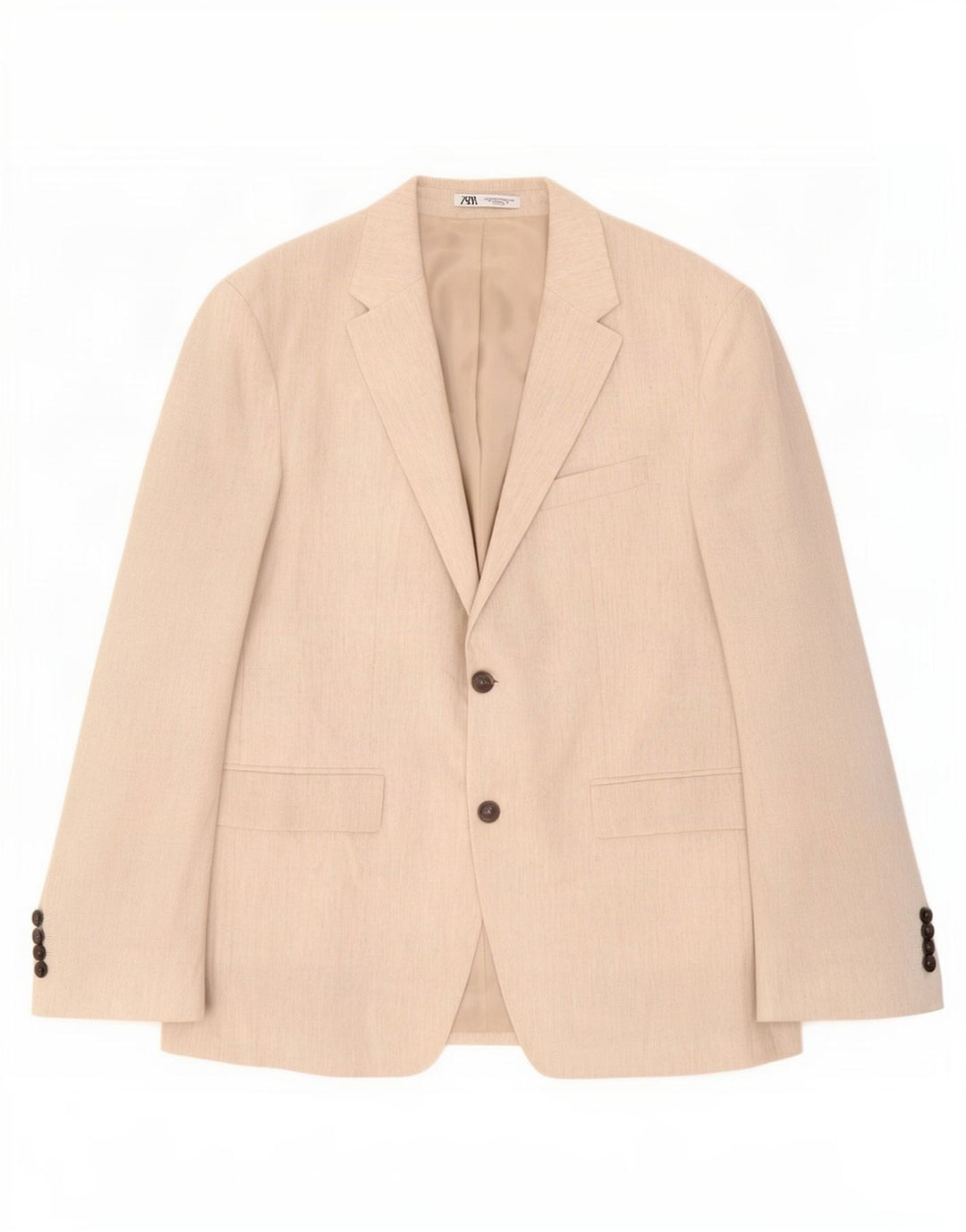 Zara Herren 2-Knopf-Blazerjacke EU 54 XL Beige