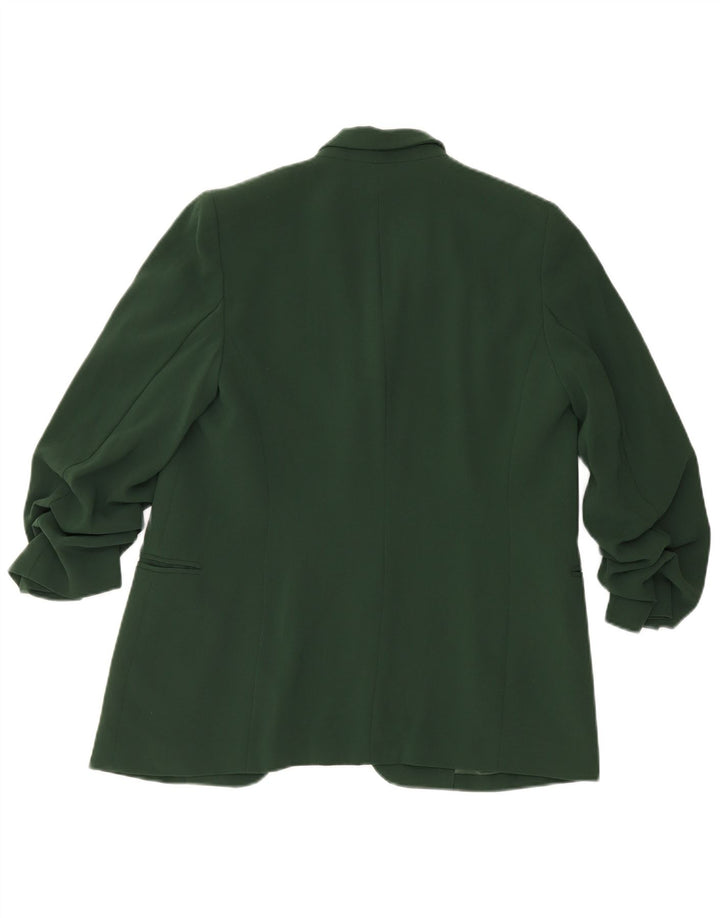 Marks & Spencer Offene Blazerjacke für Damen mit 3/4-Ärmeln, UK 12, Mittelgrün