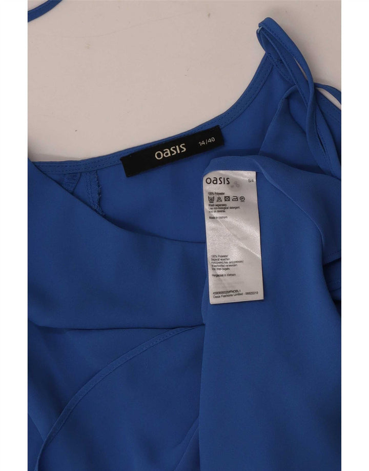 Oasis Damen Crop Cami Top UK 14 Mittelblaues Polyester