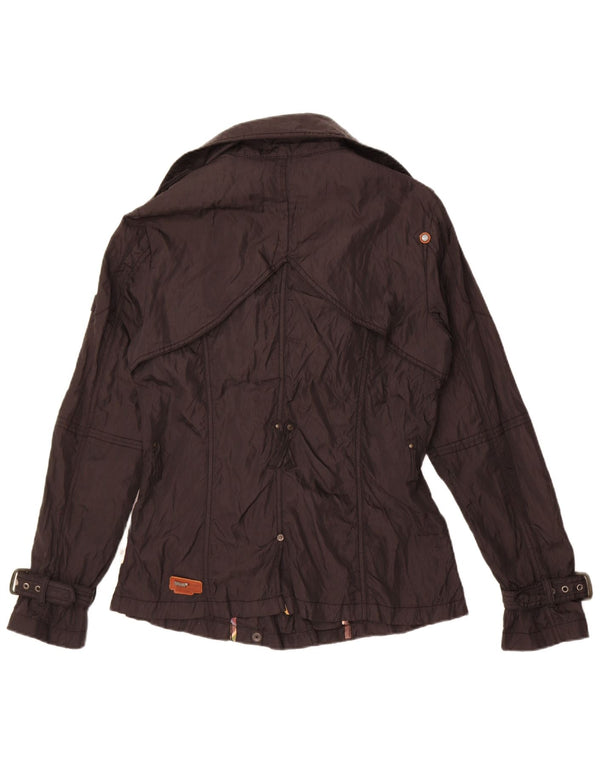 Trademark Damen Zweireihige Windjacke UK 14 Medium Schwarz