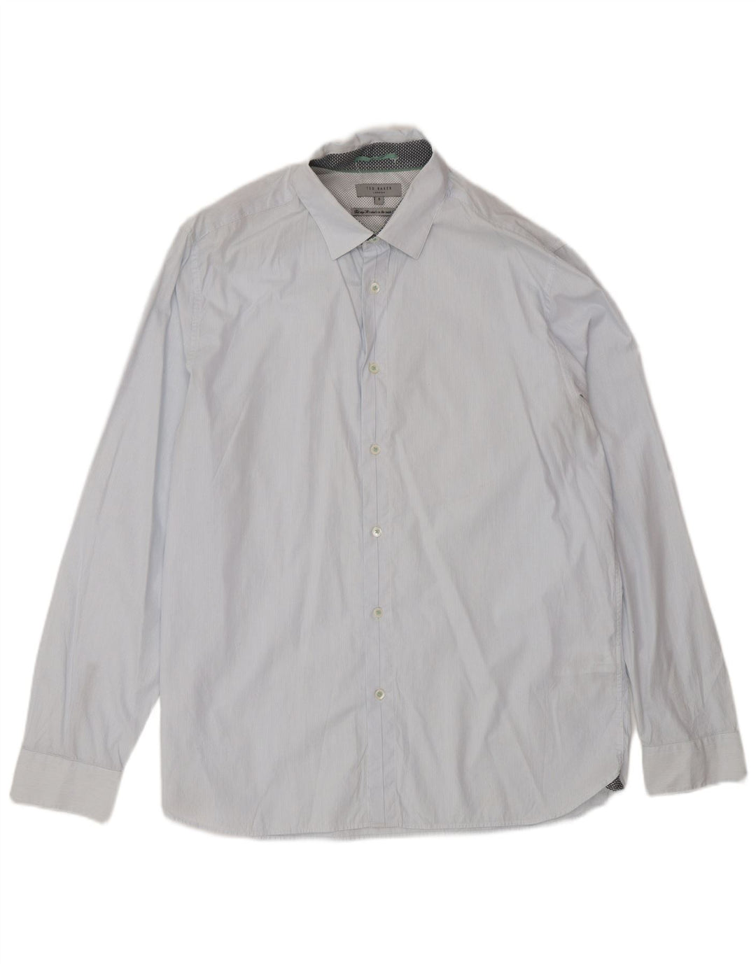 Ted Baker Herrenhemd, Größe 5 XL, blaue Nadelstreifen-Baumwolle