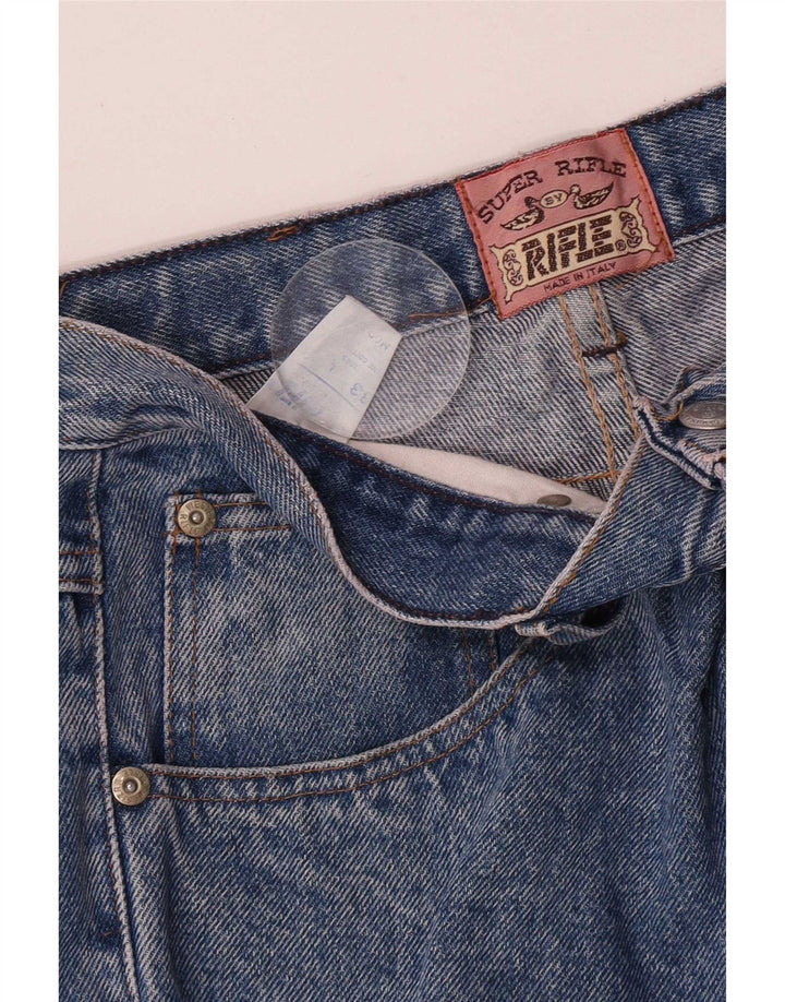 Rifle Herren Distressed Straight Jeans W33 L33 Blaue Baumwolle