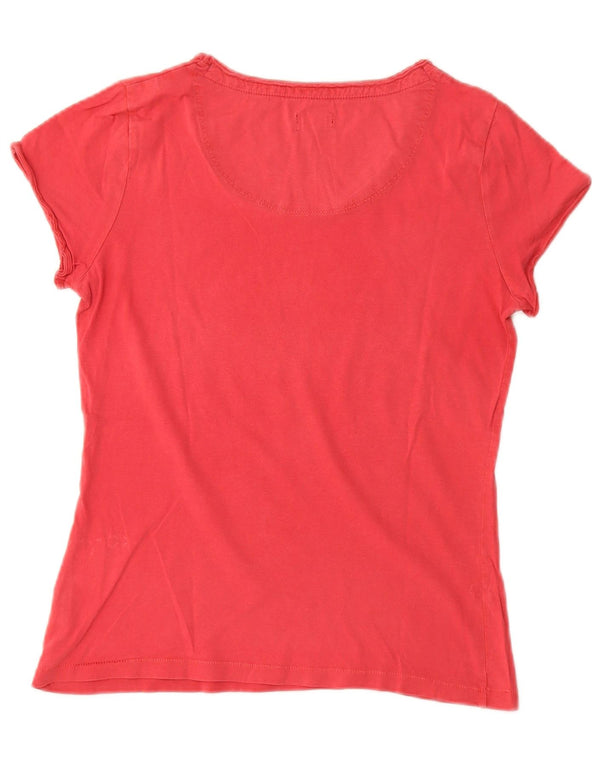 Napapijri Damen Grafik-T-Shirt Top UK 10 Small Rot Baumwolle