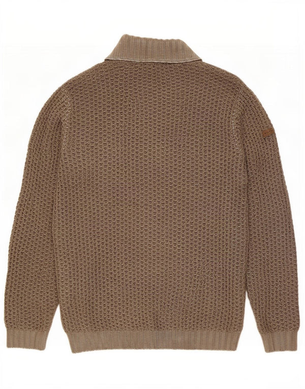 Trussardi Jeans Herren-Pullover mit Rollkragen, groß, Khaki, Wolle