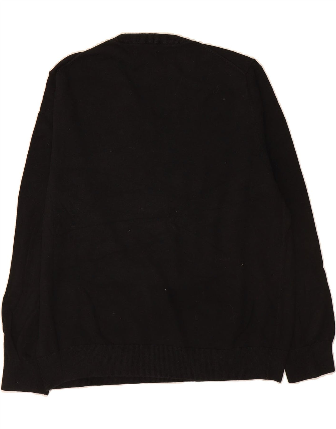 IZOD Mens V-Neck Jumper Sweater Large Black Cotton Vintage Izod and Second-Hand Izod from Messina Hembry 