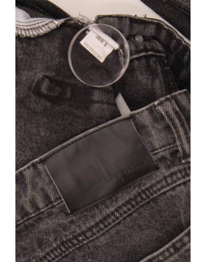 PIERRE CARDIN Herren Straight Jeans W38 L29 Schwarze Baumwolle