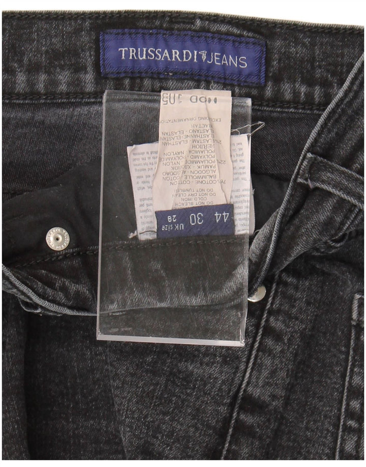 TRUSSARDI Damen Straight Jeans W28 L32 Graue Baumwolle