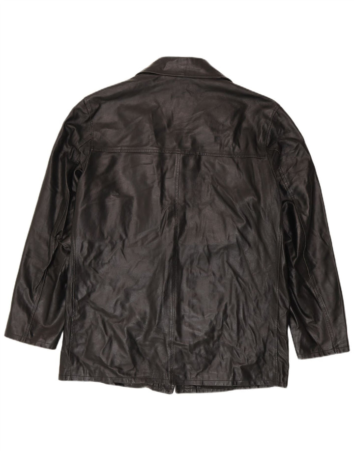 VINTAGE Herren Lederjacke IT 52 XL Schwarzes Leder