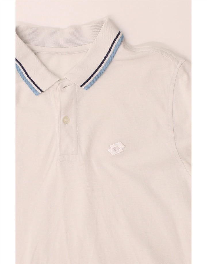 LOTTO Mens Polo Shirt Small White Vintage Lotto and Second-Hand Lotto from Messina Hembry 