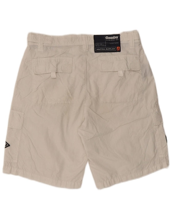 Gaastra Herren-Cargoshorts mit Grafik, Größe S, W29, weiße Baumwolle