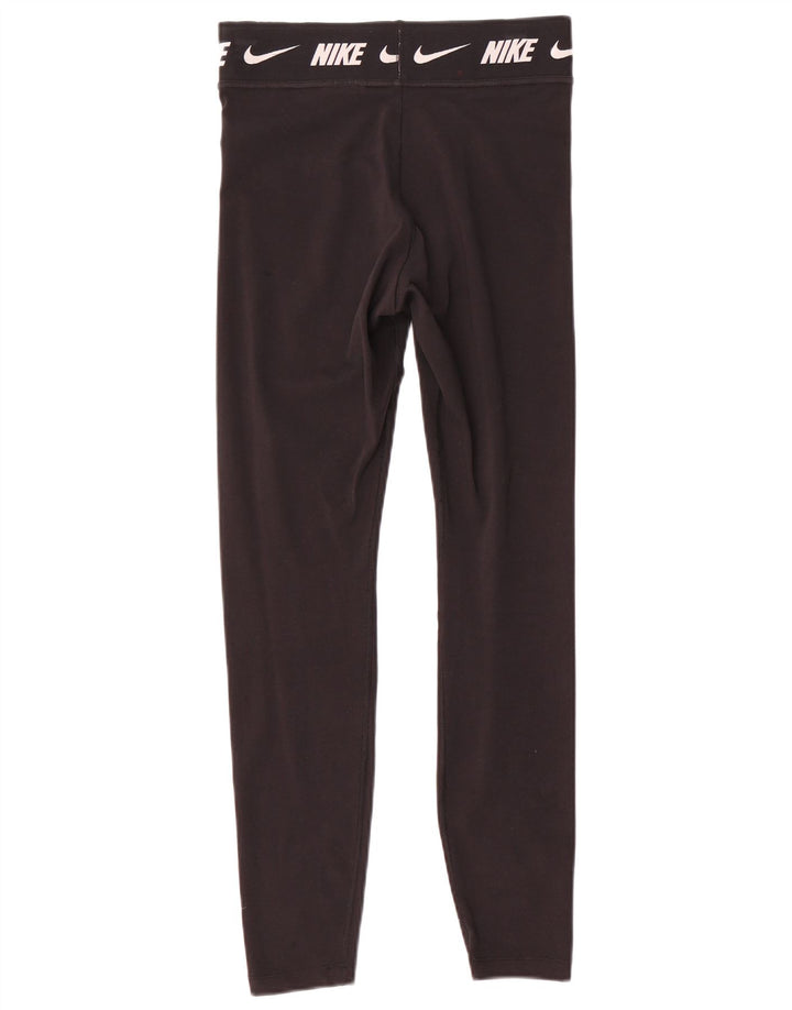 Nike Womens Graphic Leggings UK 10 Small Schwarz Baumwolle