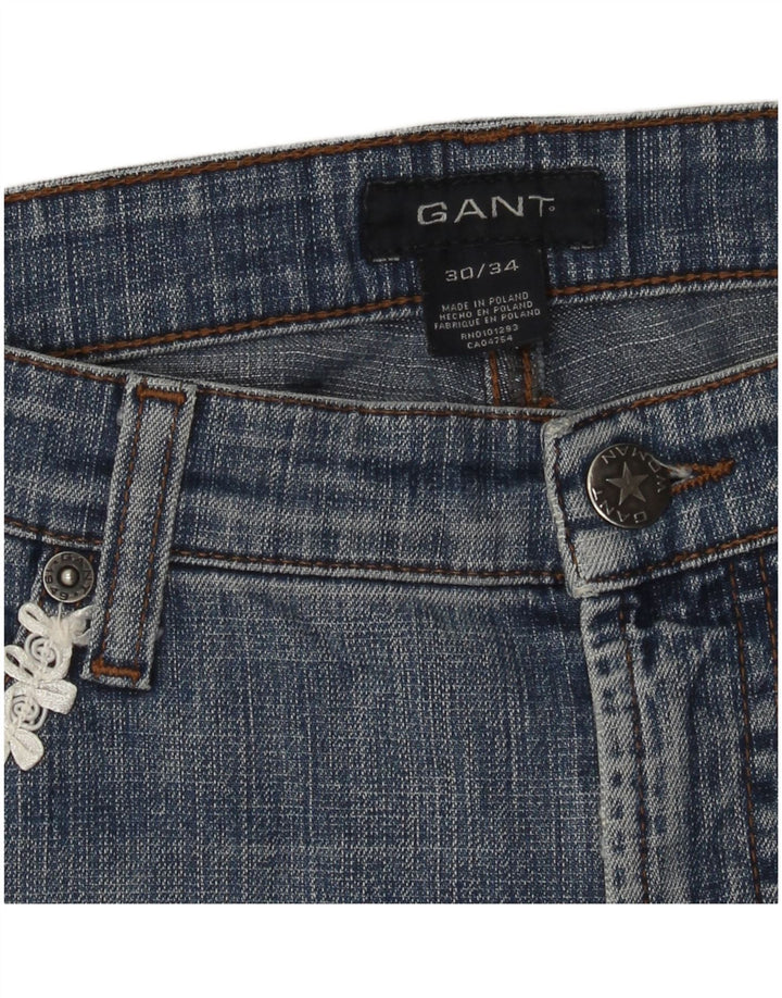 Gant Damen Straight Jeans W30 L28 Blaue Baumwolle
