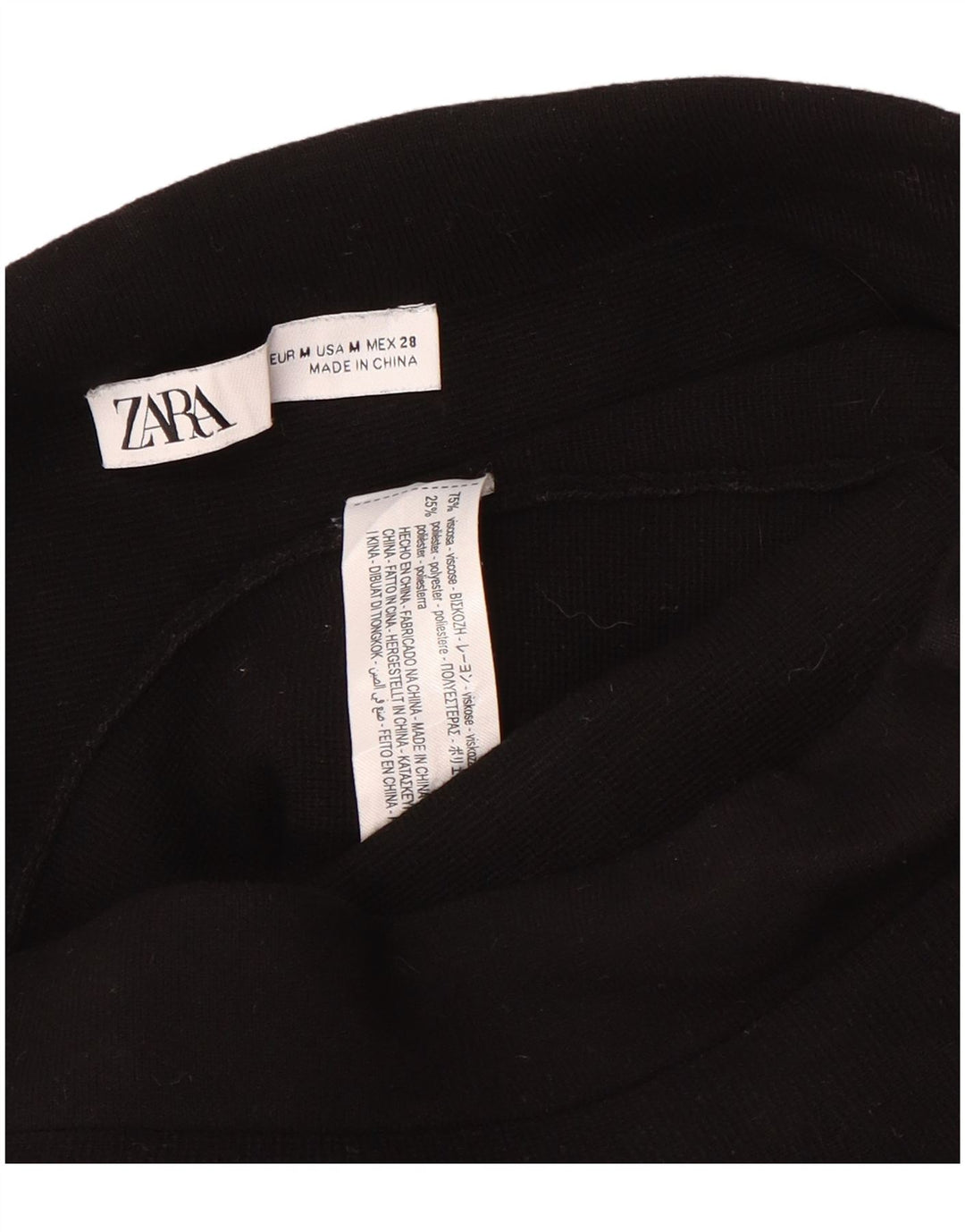 Zara Damen Schößchen-Minirock Medium W28 Schwarze Viskose