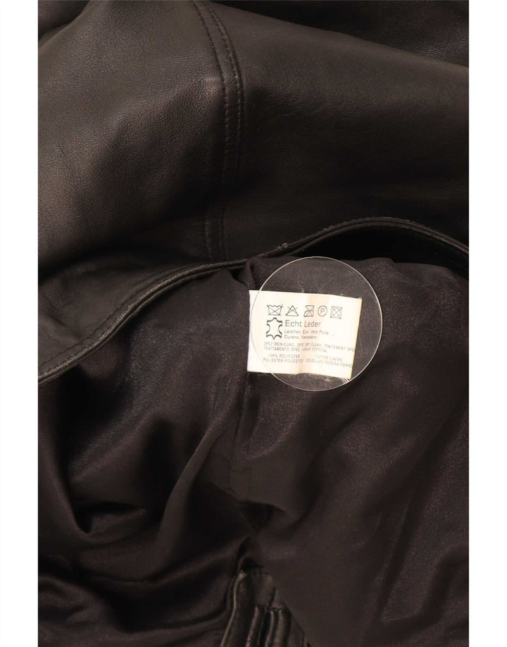 Vintage Herren Lederweste UK 38 Medium Schwarz