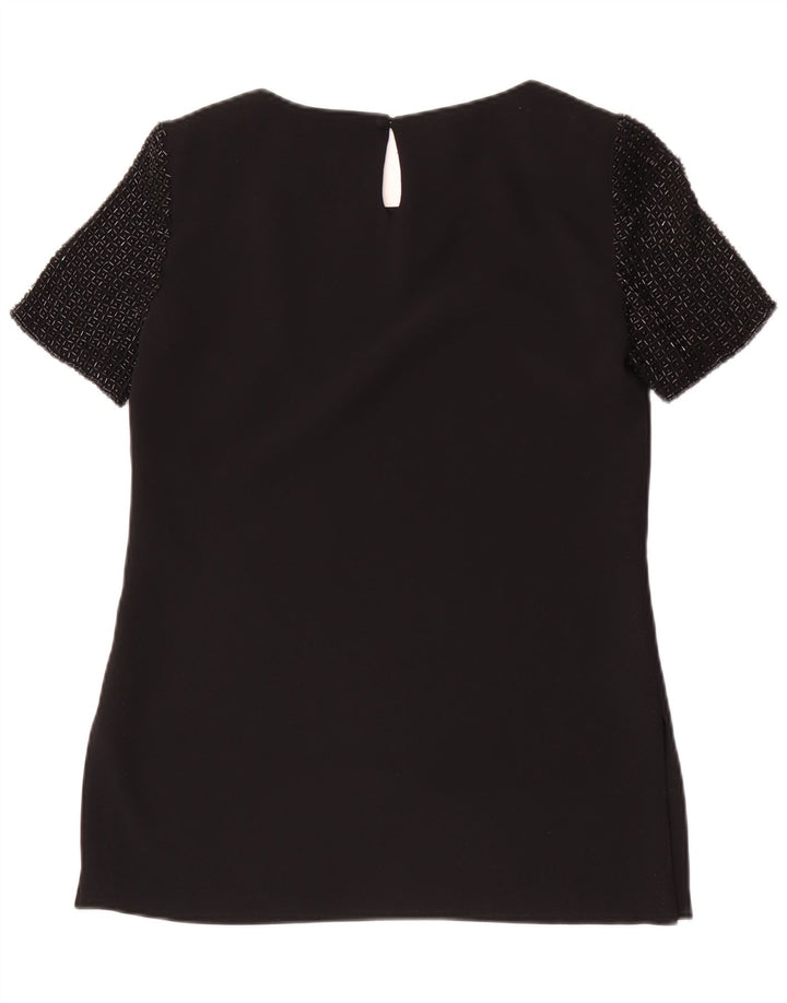Luisa Spagnoli Damen Bluse Top UK 10 Small Schwarz Polyester