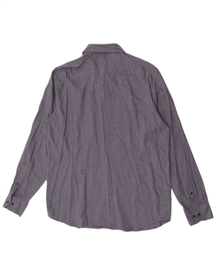 Massimo Dutti Herrenhemd XL, blau kariert, Baumwolle
