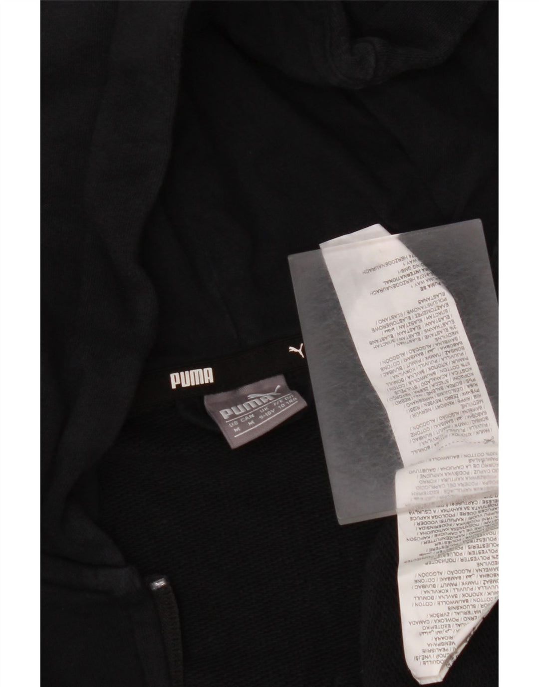 PUMA Jungen Graphic Zip Hoodie Pullover 9–10 Jahre, schwarze Baumwolle