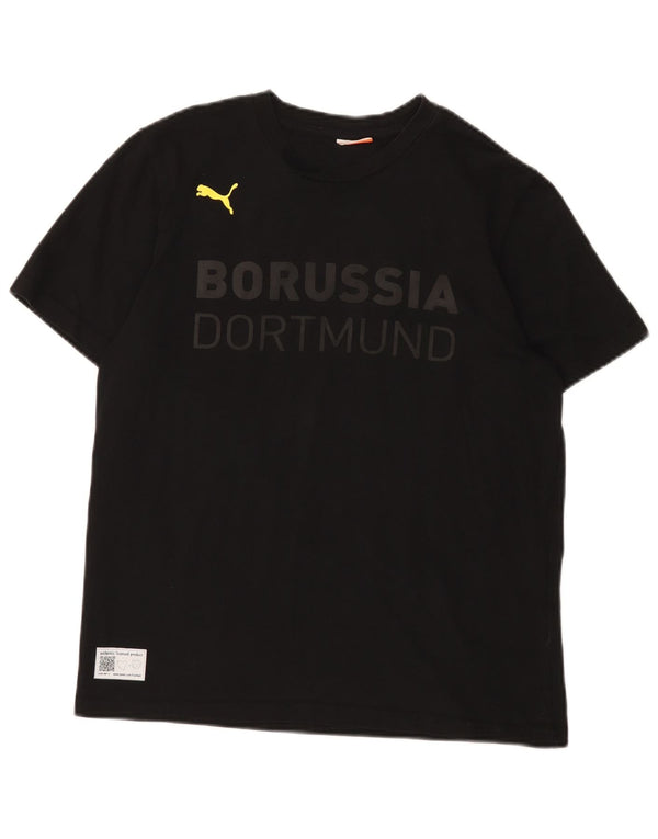 Puma Damen Borussia Dortmund Grafik T-Shirt Top UK 12 Medium Schwarz