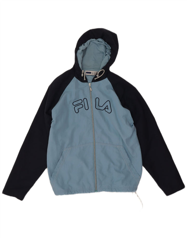 Fila Jungen-Trainingsanzugoberteil mit Grafik, 11–12 Jahre, Mittelblau, Farbblock