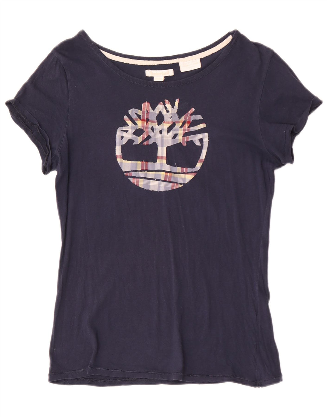 Timberland Damen Grafik-T-Shirt-Oberteil UK 12 Medium Marineblau