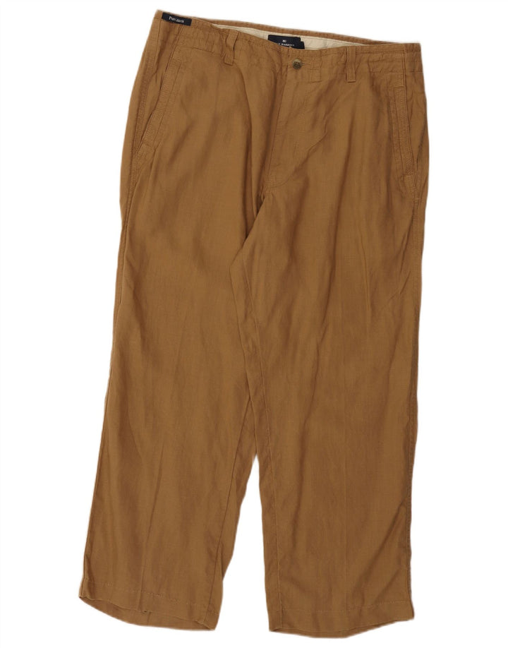 Marks & Spencer Herren Blue Harbour Gerade Chinohose W36 L26 Braun