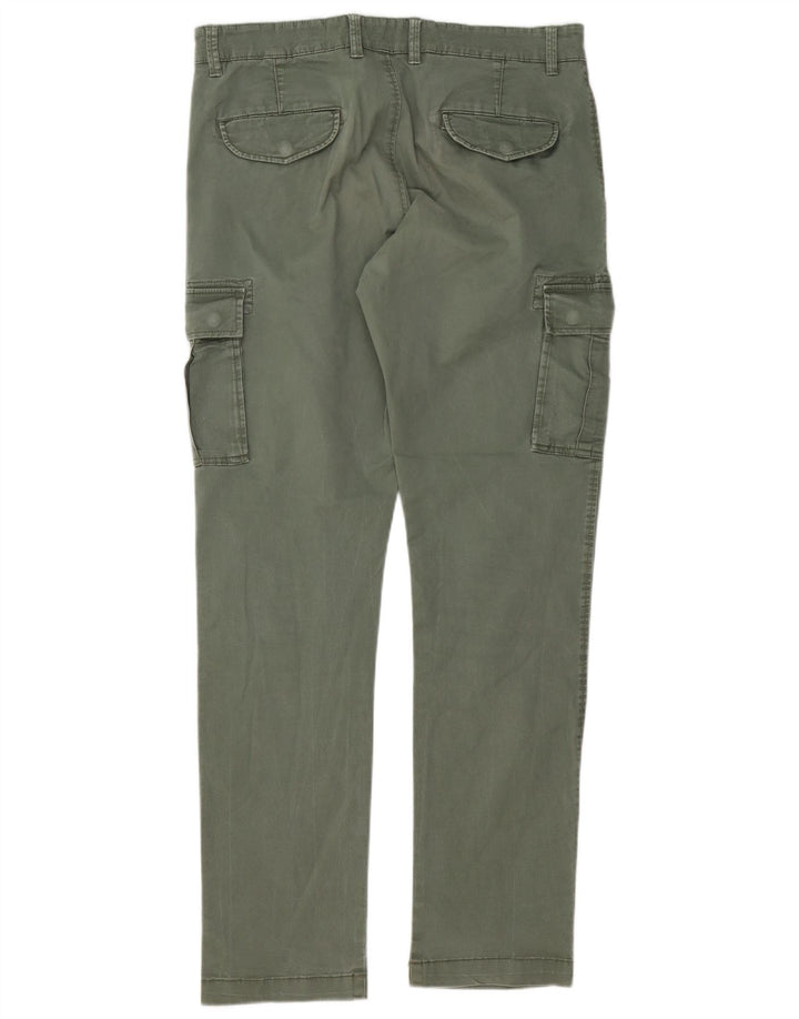 OVS Herren Slim Cargohose IT 48 Medium W34 L33 Grüne Baumwolle
