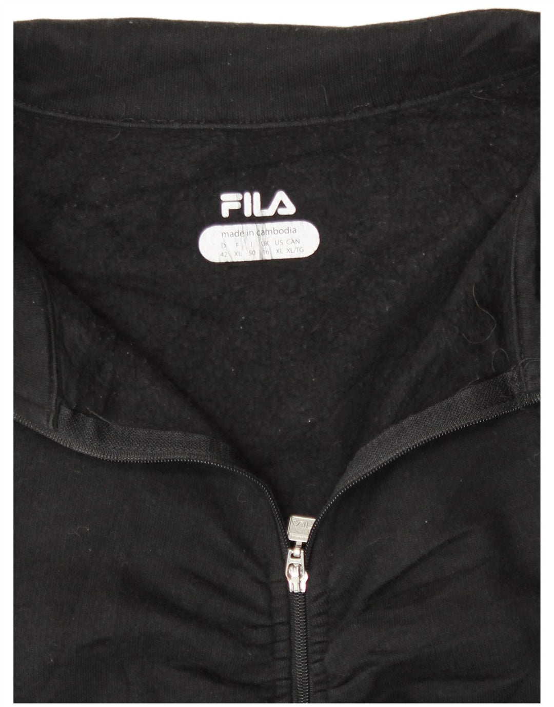 Fila Damen-Trainingsanzug-Top-Jacke, UK 16, Größe L, Schwarz