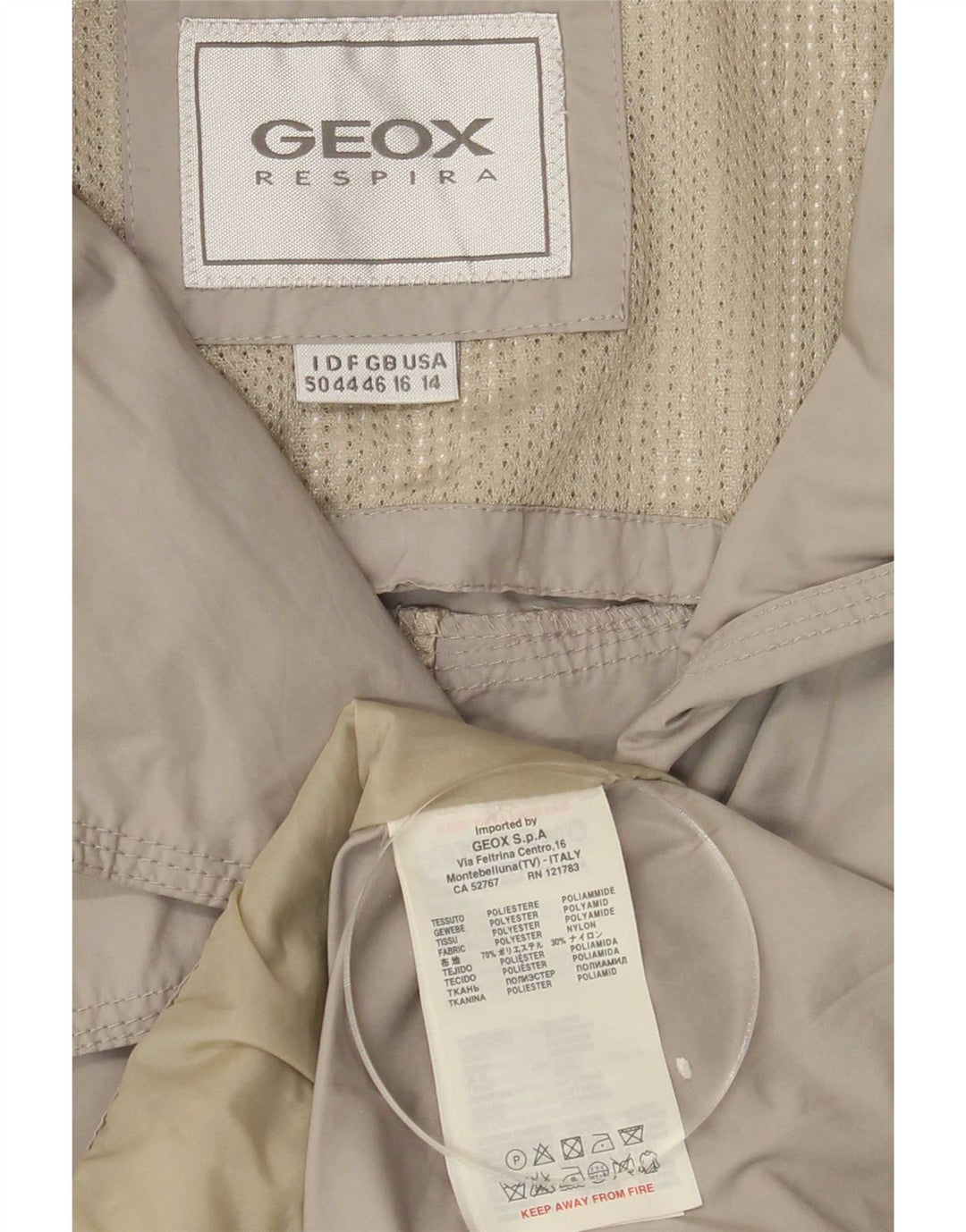 Geox Respira Damen Trenchcoat UK 16 Large Grau Polyester