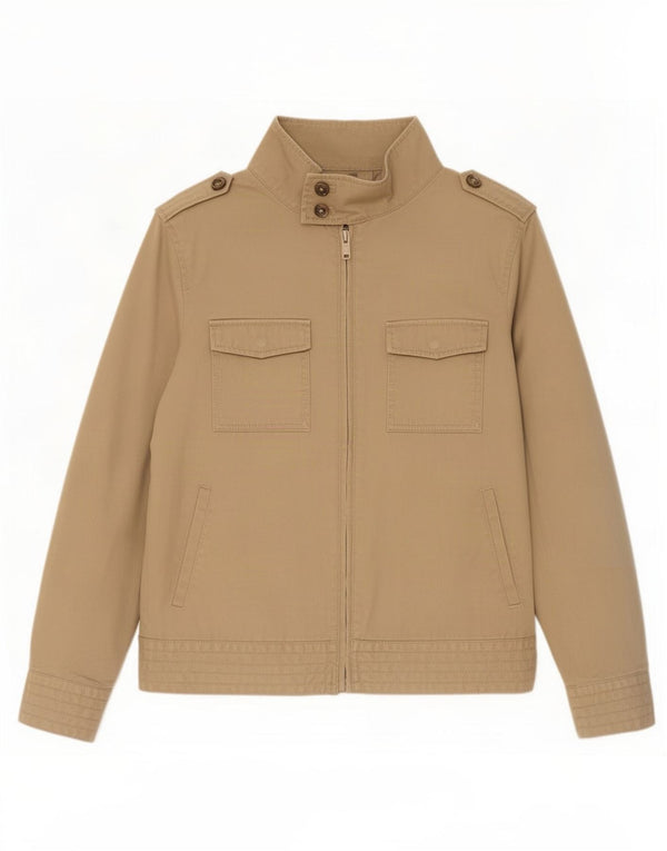Zara Herren Militärjacke UK 40 Large Beige Baumwolle