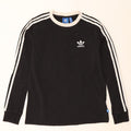 Adidas Damen Top Langarm UK 12 Medium Schwarz Baumwolle