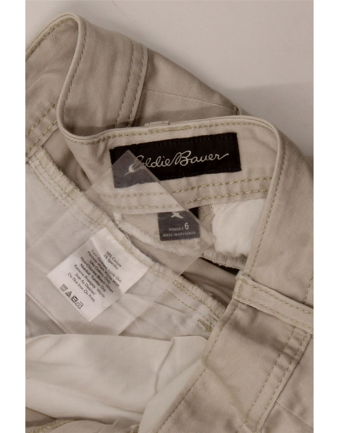 EDDIE BAUER Damen Chinoshorts US 6 Medium W30 Graue Baumwolle