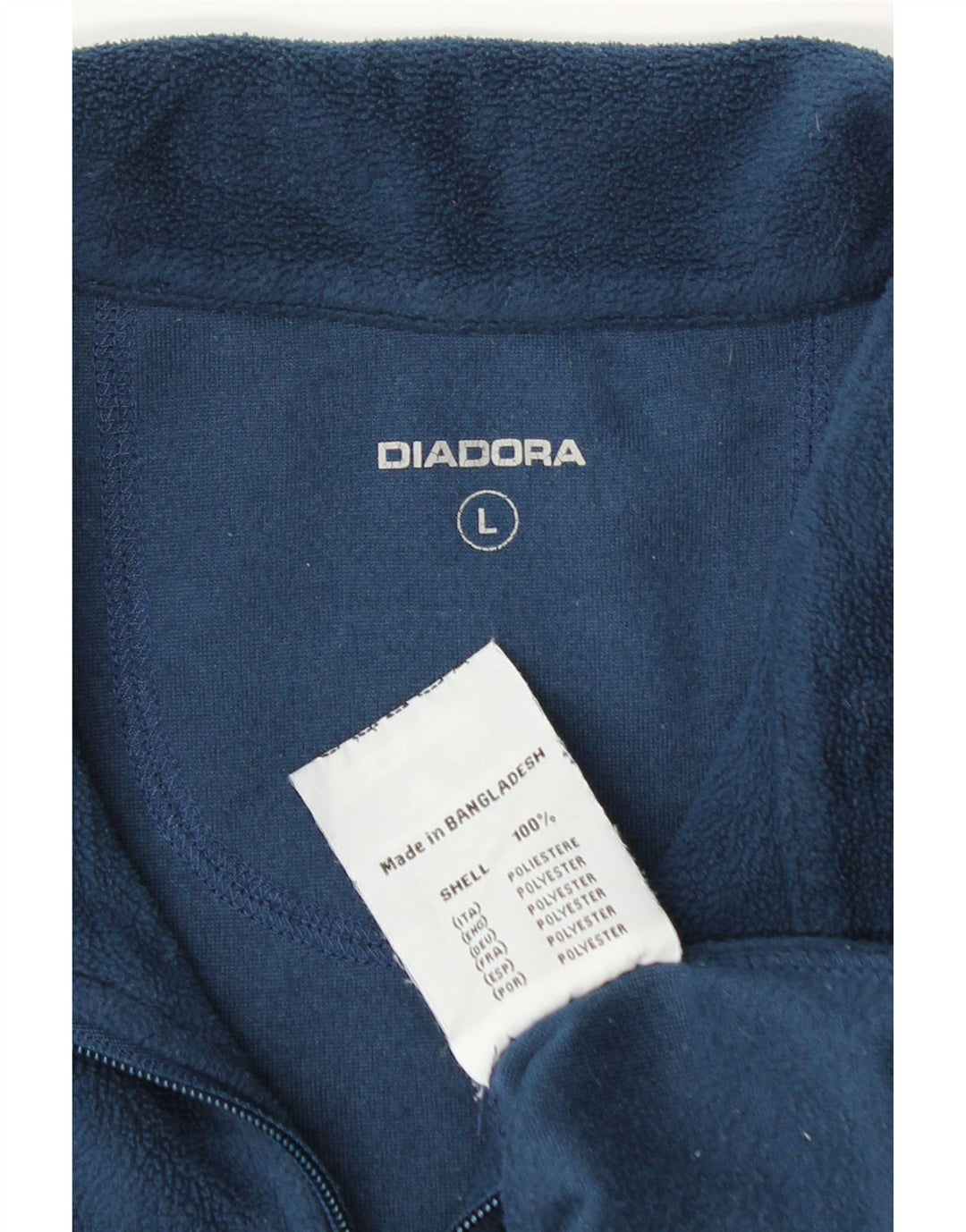 Diadora Herren-Fleecepullover mit Reißverschluss am Hals, großes marineblaues Polyester