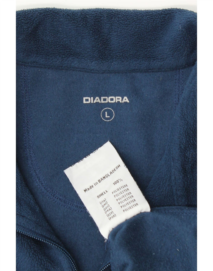 Diadora Herren-Fleecepullover mit Reißverschluss am Hals, großes marineblaues Polyester