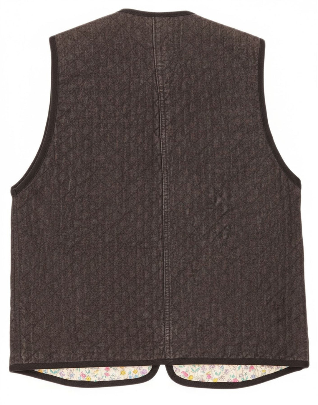 Vintage Damen Gilet UK 12 Mittelgrau Paisley