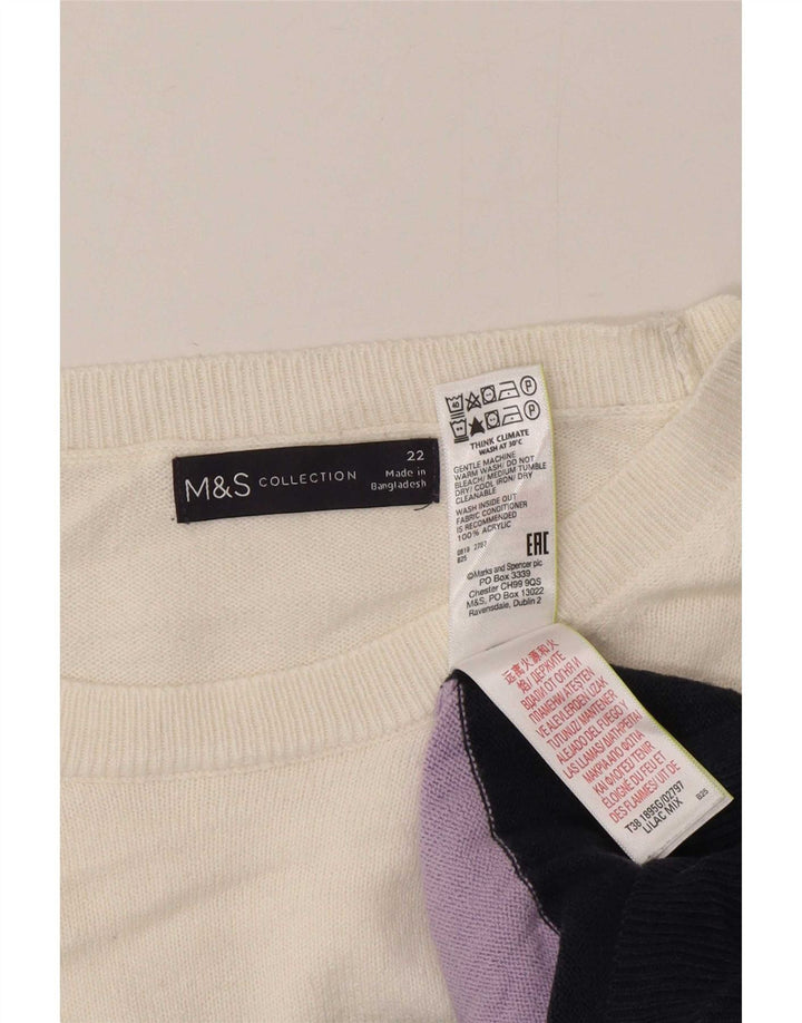 Marks & Spencer Damen-Pullover mit Rundhalsausschnitt, UK 22 2XL, mehrfarbig