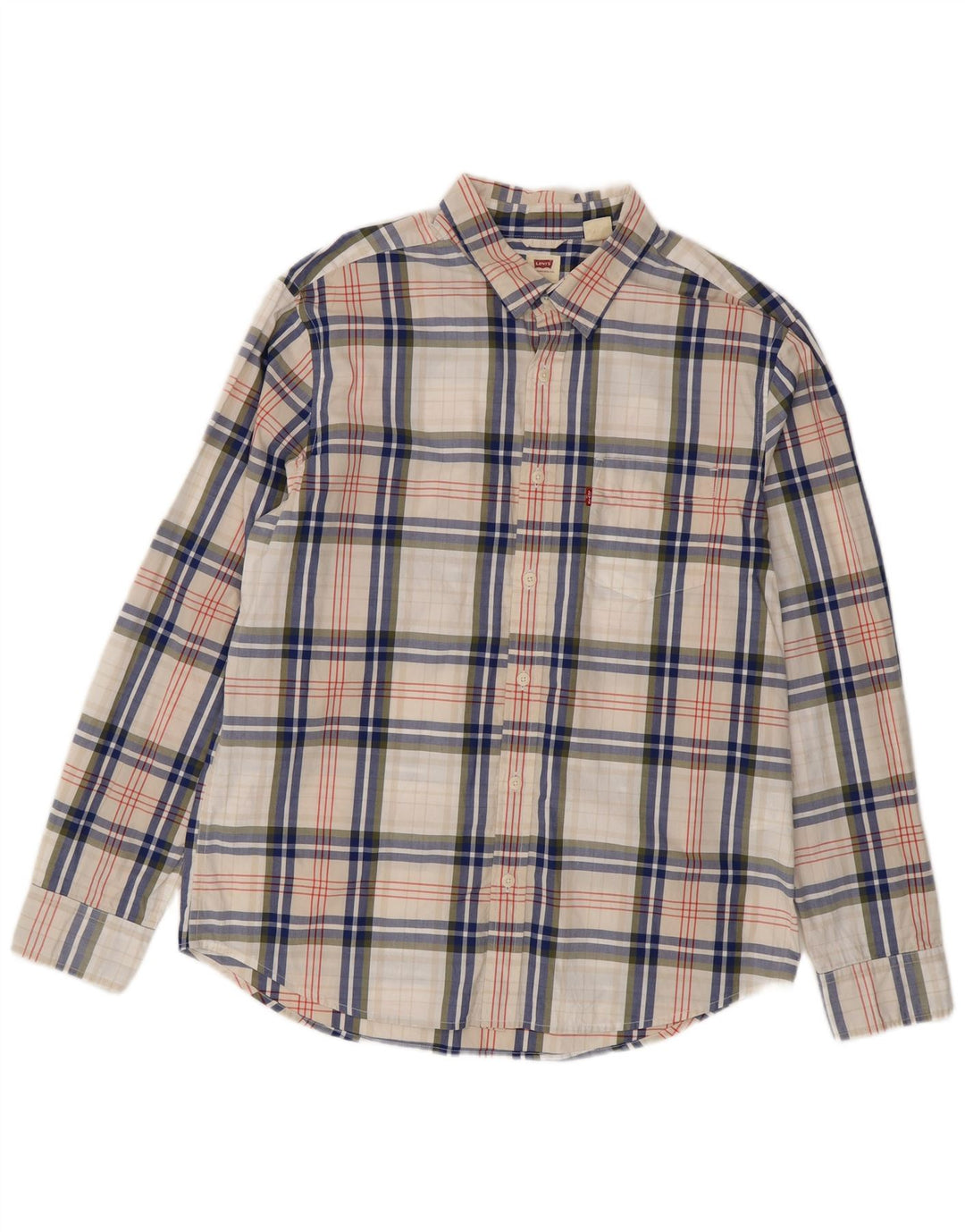 Levi's Herren-Hemd in Standard-Passform, groß, weiß, kariert, Baumwolle