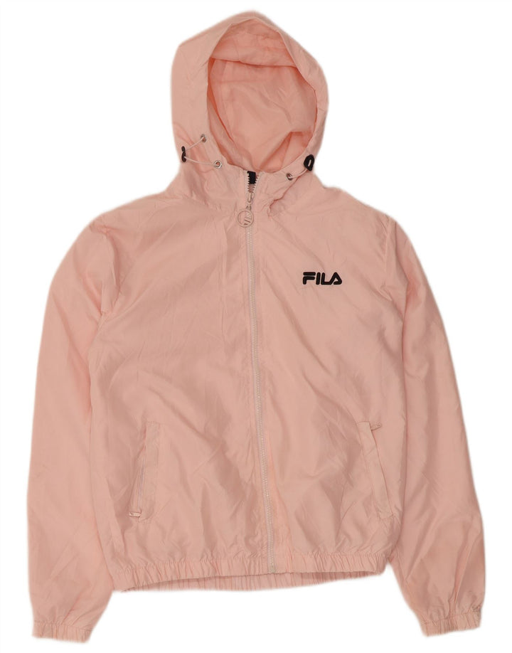 Fila Damen-Regenjacke mit Kapuze, übergroß, UK 6, XS, Rosa, Polyester
